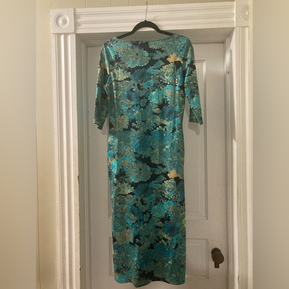 JustFashionNow Women's 3/4 Length Sleeve Long Multicolor Dress Size Small NWT - Picture 3 of 5